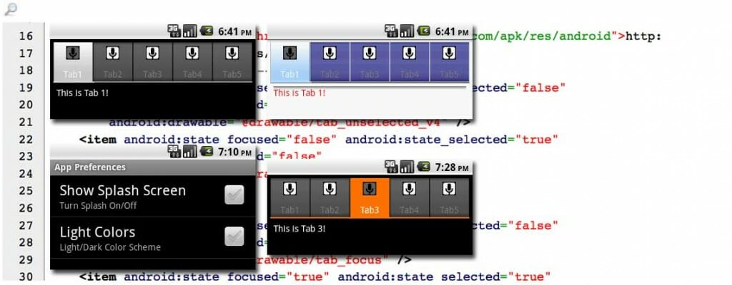 Change Android™ TabWidget Colors